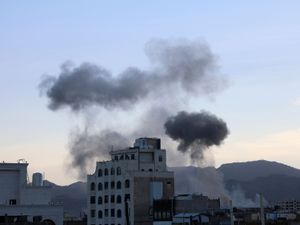 Supporting image for story: US ships and aircraft launch series of strikes against Houthi strongholds