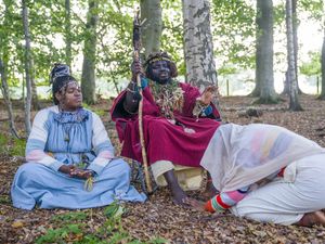 Supporting image for story: ‘African tribe’ evicted from woodland site and moves over fence