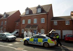 Police at the home in Bryan Budd Close