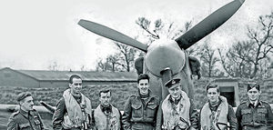 Allan Scott, pictured third from the right, at Biggin Hill

