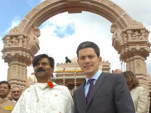 Supporting image for story: David Miliband unveils £1.6m Hindu temple
