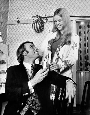February 1970: 'Miss Shropshire, Belinda Banks, of Shrewsbury, met Frank Ifield in his dressing room at The Grand, Wolverhampton, last night. Belinda presented Frank with an engraved tankard to mark his visit to the Nag's Head, Pontesbury, winner of the Shropshire Star's Perfect Pub competition,' reads the caption. 