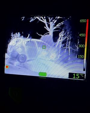 Firefighters used a thermal imaging camera to check for hotspots. Pictures: Market Drayton Fire Station