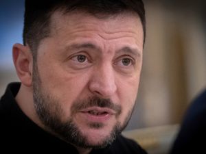 Ukrainian President Volodymyr Zelensky close-up
