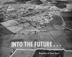 An aerial view of the area from the Shropshire Star in 1966 showing the open space where the Sutton Hill estate would be built