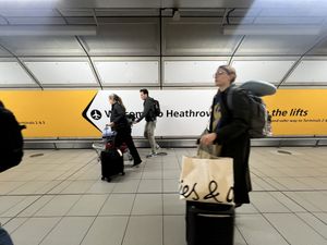 Passengers at Heathrow Terminal 2 in London.