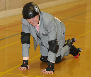 Mark takes another tumble