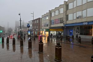 Castle Street, Dudley on a wet afternoon