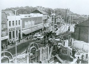 Dudley Market Place would be changed forever when the Dudley Arms Hotel was demolished in June, 1970. Originally called the Rose and Crown, there had been a pub on the site since the reign of Queen Anne, and it was rebuilt in 1786. The site would become part of a Marks & Spencer store.