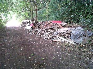 Pallets, household rubbish and building waste dumped in Aldridge