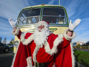 Supporting image for story: Santa arrives in Newport in vintage bus