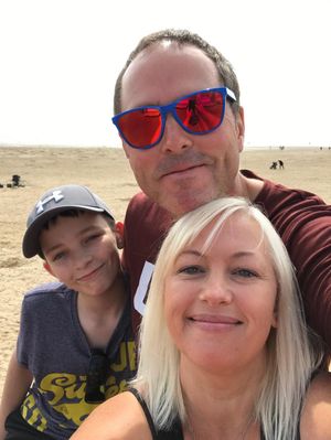 Ben Sharratt pictured on holiday with his mum and dad Hayley and Adrian.