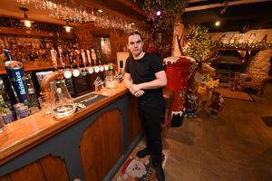 Jake Miles is one of the people enjoying a meal and drink at the Plough
