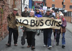 Protesters march through Shrewsbury