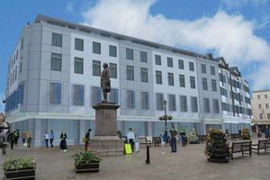 An artist's impression of how the flats in Shrewsbury Square might look