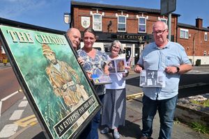 Dave Belton, Emma Hever and longstanding regulars and history enthusiasts: Phil and Sarah Farmer show off some of the exhibits at the event
