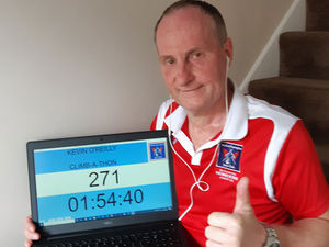 Supporting image for story: £1,350 and climbing as Kevin tackles Snowdon – from his own home