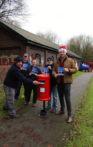 Cllr Adam Davies and Canal & River Trust team at Delph Stables