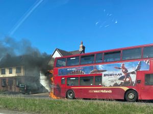 Supporting image for story: Walsall bus wrecked in fire drama as flames leap out from engine