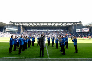 The Black Country Brass Band perform ahead of kick-off. (Photo by Adam Fradgley/West Bromwich Albion FC via Getty Images)