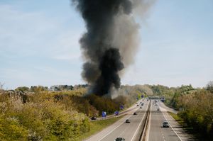 Fire at former Pink Skips Depot in Ketley, Telford - Greenway Waste Recycling site