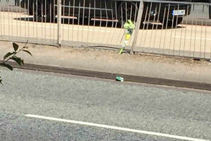 A floral tribute at the scene
