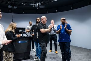 Guests react to seeing the immersive igloo video for the first time.