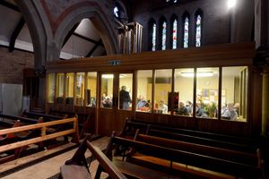 DUDLEY ALAN EVANS COPYRIGHT EXPRESS & STAR 01/01/17with video .PLEASE NOTE THE CHURCH SERVICE TOOK PLACE IN A BACK ROOM AND NOT IN THE CHURCH THEY HAVE BEEN DOING THIS FOR A WHILE NOW.  St John's Church in Stourbridge who are holding their last service due to dwindling members. 