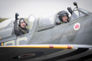 Former Spitfire pilot Squadron Leader Allan Scott, 96, returned to Biggin Hill earlier this year to take another flight in a Spitfire

