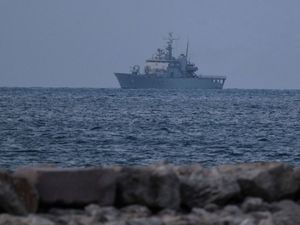 Supporting image for story: First Italian ship carrying intercepted migrants docks at Albanian port