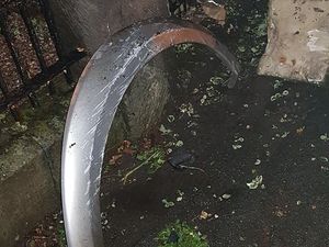Supporting image for story: Wheel arch abandoned after car hits gate in Market Drayton