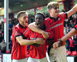 
Liam Gordon celebrates his goal.
