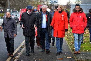 Labour Party chairman Ian Lavery on the campaign trail with former Walsall Council leader Sean Coughlan (2nd left) and Gill Ogilvie (2nd right)