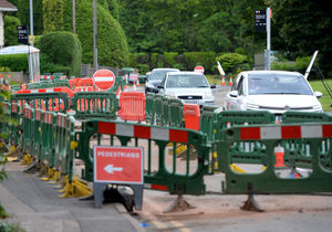 One side of Erdington Road is closed off to commuters while roadworks are carried out
