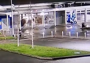 The Christmas tree outside Brookside Central CIO before it was blown over. Picture: Telford & Wrekin Police