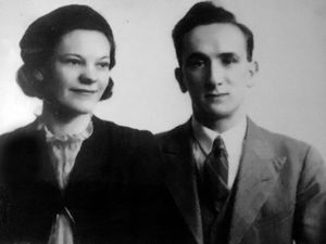 Eileen and Toma on their wedding day.