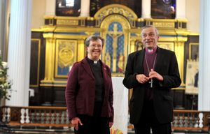 The Venerable Sarah Bullock with the Bishop of Ludlow Alistair Magowan