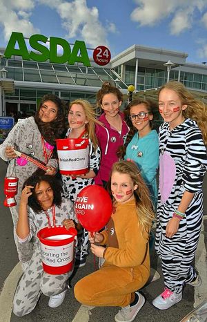 Mia Edwards, front left with friends, back from left, Karla Heer, Daisy Bartlett, Sophie Forge, Charley Gough and Ella Woodall, and Kiana Roberts, front right