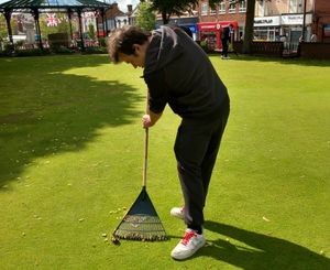 Students undertaking green maintenance