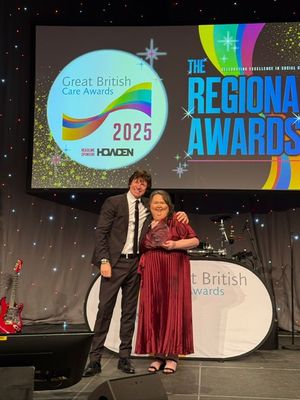 Nikki Martin, from Willow Rose in Willenhall celebrates her win at the GBCA - West Midlands event this weekend