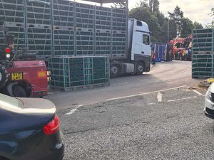 Supporting image for story: Road closed after poultry lorry overturns 