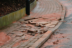 The pipe burst at the junction of Bridgnorth Road and The Holloway in Compton