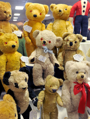 Bears were on show at the antiques fair.