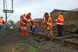 Volunteers from the Cambrian Heritage Railway