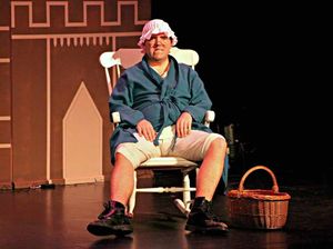 Little Willie (James Collins) playing Grandmother in Little Red Riding Hood