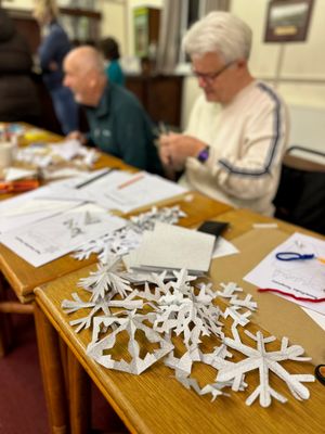 Snowflake making workshop at Jackfield Village Hall