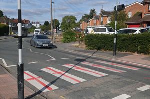 WOLVERHAMPTON COPYRIGHT NATIONAL WORLD STEVE LEATH 21/08/25 Common Lane, Zebra crossing in Wombourne has been painted with the England flag.