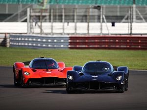 Supporting image for story: F1 drivers take Aston Martin Valkyrie hypercar for hot laps of Silverstone