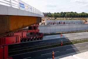 The structure is moved into place