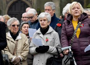 A remembrance service at the churchyard of All Saints Church, Sedgley, to commemorate the women who died in war.
